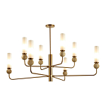 Люстра на штанге с 8-ю цилиндрическими матовыми плафонами и шарами из камня Orb Essence варинант исполнения - 8 | Loft Concept в Москве