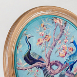 Полукресло из массива бука с сиденьем из экокожи и цветочным принтом на спинке Chinoiserie Garden Chair варинант исполнения - 4 | Loft Concept в Москве