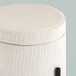 Молочный пуф на черных ножках SANJAY варинант исполнения - 4 | Loft Concept в Москве