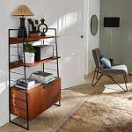 Стеллаж из стали и орехового дерева Derek Wood Rack варинант исполнения - 5 | Loft Concept в Москве