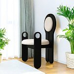 Стул черный из дерева с круглой спинкой Chair in Neoclassical Style варинант исполнения - 3 | Loft Concept в Москве