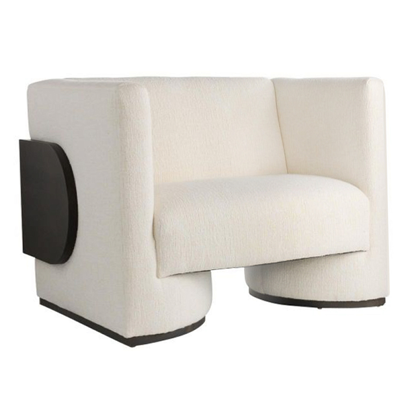 Кресло Florida Lounge Chair с элегантным деревянным декором Белый Черный Кресло Florida Lounge Chair с элегантным деревянным декором Белый Черный в Москве | Loft Concept
