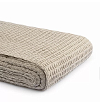 Плед из шерсти бежевого цвета с бахромой Waffle Comfort варинант исполнения - 3 | Loft Concept в Москве