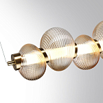 Подвесной светильник линейный с 7-ю рифлеными стеклянными шарами Marcelh Light варинант исполнения - 5 | Loft Concept в Москве