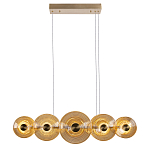 Люстра подвесная светодиодная со стеклянными плафонами янтарного цвета в форме дисков Savio Glass Disc варинант исполнения - 2 | Loft Concept в Москве
