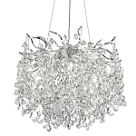 Люстра с хрустальными подвесками на металлических ветках Fairytree Light Silver Chandelier 10 варинант исполнения - 1 | Loft Concept в Москве