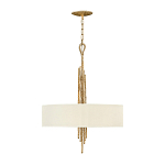 Люстра подвесная с широким белым текстильным абажуром и вертикальными декоративными элементами Hinkley варинант исполнения - 2 | Loft Concept в Москве