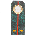 Часы погон ВС подарочные настольные из натурального камня Змеевик Military Clock варинант исполнения - 16 | Loft Concept в Москве