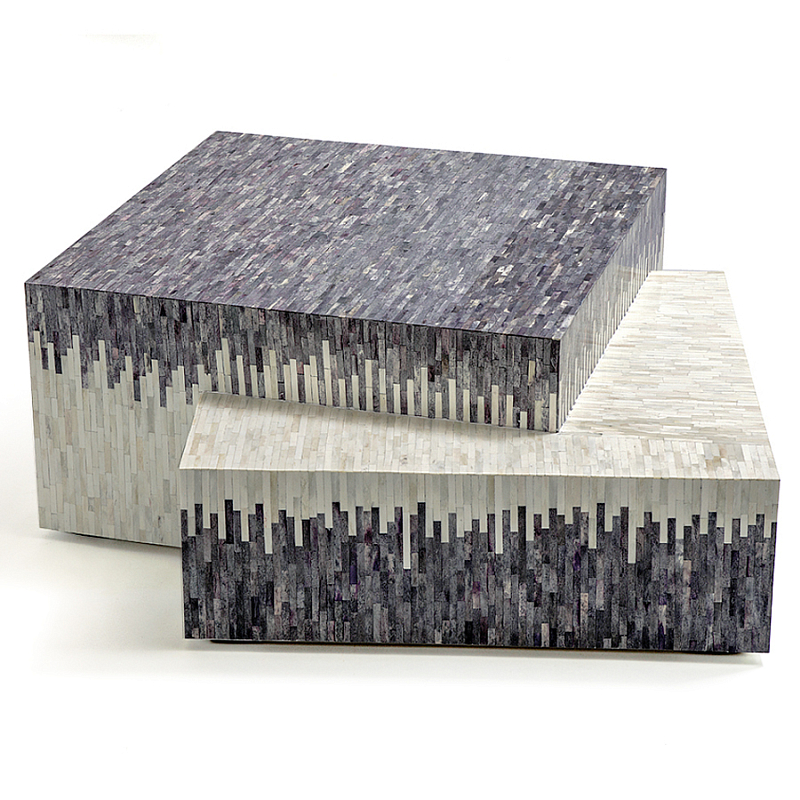 Дизайнерский журнальный стол с инкрустацией Plateau Coffee Table  ivory ( слоновая кость ) Перламутровый в Москве | Loft Concept 