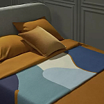 Плед из хлопка синего цвета с абстрактным принтом Elysian Flow Ocean варинант исполнения - 5 | Loft Concept в Москве