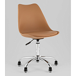 Офисный стул на металлическом основании EGGERY Brown пластик варинант исполнения - 1 | Loft Concept в Москве