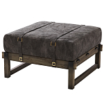 Пуф Duncan винтажная черная кожа  варинант исполнения - 2 | Loft Concept в Москве