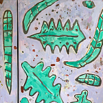 Премиальный Шкаф Defoliation двухстворчатый роспись зеленые листья  варинант исполнения - 5 | Loft Concept в Москве