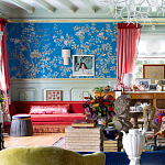 Обои ручная роспись Houghton Canton Blue варинант исполнения - 4 | Loft Concept в Москве