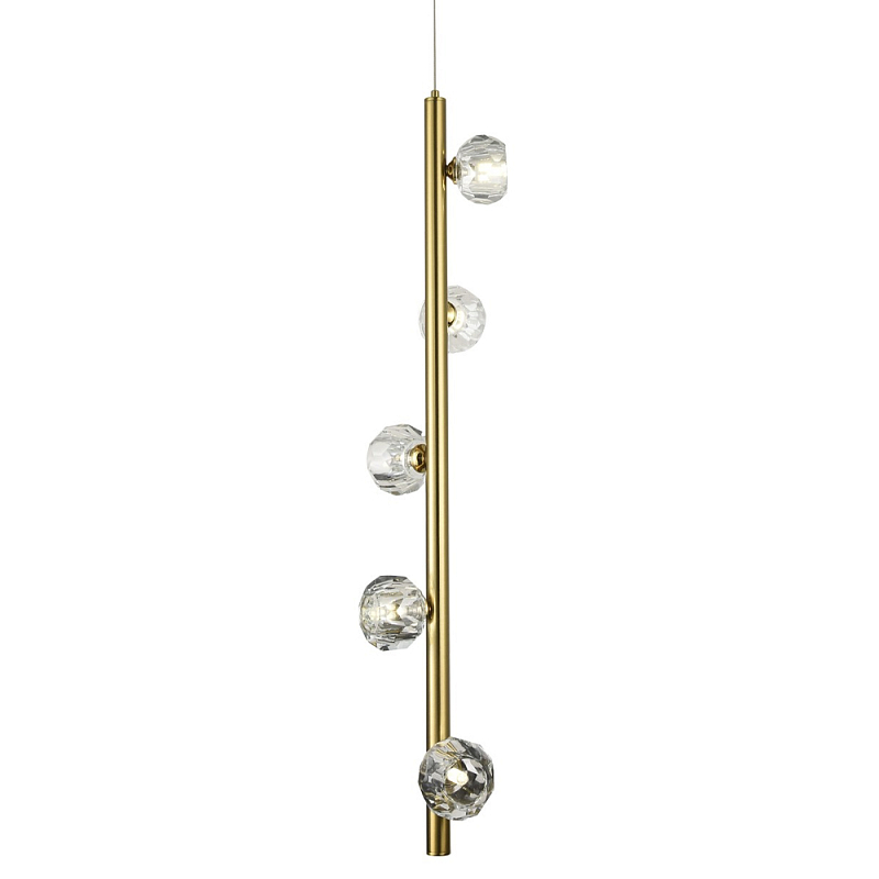   c 5-   Metal Tube Crystal Brass Hanging Lamp     | Loft Concept 