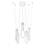 Подвесной светильник белого цвета с 6-ю изогнутыми плафонами Flow Loop варинант исполнения - 4 | Loft Concept в Москве