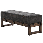 Банкетка Duncan винтажная черная кожа варинант исполнения - 3 | Loft Concept в Москве