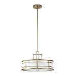 Подвесной светильник цвета латунь с белым матовым плафоном с геометрическим рисунком Feiss варинант исполнения - 7 | Loft Concept в Москве