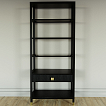 Стеллаж Elsa Dreams Black со стеклянными полками и ящиком варинант исполнения - 4 | Loft Concept в Москве