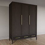 Большой Шкаф Primo Темный орех с 3 дверьми и 3 выдвижными ящиками варинант исполнения - 4 | Loft Concept в Москве