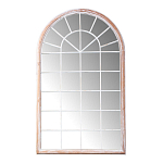 Зеркало-окно настенное в венецианском стиле с деревянной рамой бежевого цвета Venetian Smooth варинант исполнения - 1 | Loft Concept в Москве