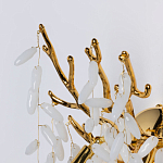 Бра золотого цвета с ветвями и белыми овальными стеклянными подвесками Droplet Chandelier варинант исполнения - 4 | Loft Concept в Москве