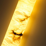 Подвесной светильник цилиндрической формы с плафоном из алебастра и металлическими торцами Темная Латунь 60 см Cryptocrystalline Stone варинант исполнения - 4 | Loft Concept в Москве