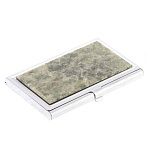 Визитница карманная металлическая с накладкой из натурального камня Апатит Stone Business Card Holders варинант исполнения - 2 | Loft Concept в Москве