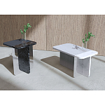 Slice журнальный столик из мрамора и массива дуба варинант исполнения - 2 | Loft Concept в Москве