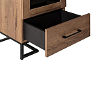 Шкаф-витрина в стиле лофт с чёрной стеклянной дверью Urban Style Space 2 варинант исполнения - 3 | Loft Concept в Москве