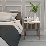 Тумба прикроватная коричневая с белой столешницей Harper Line варинант исполнения - 2 | Loft Concept в Москве