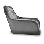 Барный стул со спинкой и подлокотниками на 4-х металлических ножках Douglas Rhombus Серый Велюр варинант исполнения - 2 | Loft Concept в Москве