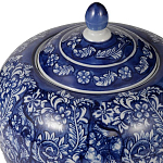 Ваза округлой формы с синей росписью и цветочным узором Blue & White Ornament варинант исполнения - 1 | Loft Concept в Москве