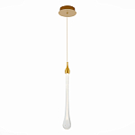 Подвесной светильник с плафоном в форме капли на золотистом каркасе Raindrop варинант исполнения - 1 | Loft Concept в Москве