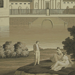 Обои ручная роспись Monuments of Paris Terre Foncée on scenic paper варинант исполнения - 1 | Loft Concept в Москве