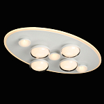 Потолочный светильник овальной формы белого цвета с 7-ю лампами Lunar Pebbles варинант исполнения - 3 | Loft Concept в Москве