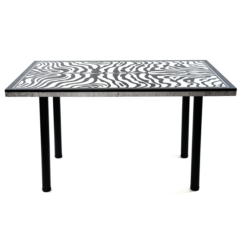 Стол обеденный из натурального мрамора Marble BW Accent Table Черно-белый в Москве | Loft Concept 
