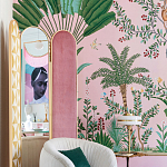 Обои ручная роспись Amazonia Florence Pink dyed silk варинант исполнения - 5 | Loft Concept в Москве