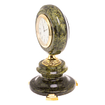 Часы настольные бронзовые из натуральных камней Мрамор и Змеевик Stone Clock варинант исполнения - 14 | Loft Concept в Москве