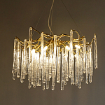 Люстра на подвесе с каркасом из металла и прозрачными подвесками из стекла Droplet Chandelier варинант исполнения - 1 | Loft Concept в Москве