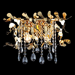 Бра с металлическими лепестками и хрустальными подвесками Leaf Cascade варинант исполнения - 1 | Loft Concept в Москве