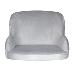 Барный стул со спинкой и подлокотниками на 4-х деревянных ножках Серый Велюр Ava Charm варинант исполнения - 2 | Loft Concept в Москве