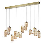 Подвесной светильник линейный с плафонами волнистой формы из фактурного стекла Big Wave варинант исполнения - 8 | Loft Concept в Москве