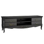 ТВ-тумба черная из массива бука с 4-мя ящиками и 2-мя полками Black Provence варинант исполнения - 1 | Loft Concept в Москве