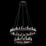 Люстра с двумя кольцами черного цвета с хрустальными элементами QUARTZ CRYSTAL варинант исполнения - 3 | Loft Concept в Москве