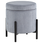 Серо-голубой пуф на черных ножках SANJAY варинант исполнения - 1 | Loft Concept в Москве