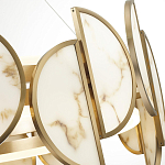 Люстра круглая с полукруглыми плафонами из искусственного алебастра в бронзовой оправе Marbella варинант исполнения - 8 | Loft Concept в Москве