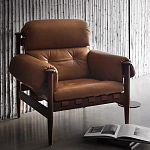 Кресло с деревянным каркасом и обивкой из натуральной кожи Medieval Furniture варинант исполнения - 1 | Loft Concept в Москве