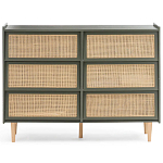 Комод с 6-ю ящиками из плетеного ротанга Remi Green Wicker Furniture варинант исполнения - 2 | Loft Concept в Москве