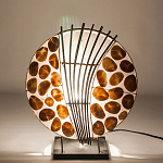 Настольная лампа из перламутра и дерева на подставке Indonesian Shell варинант исполнения - 4 | Loft Concept в Москве